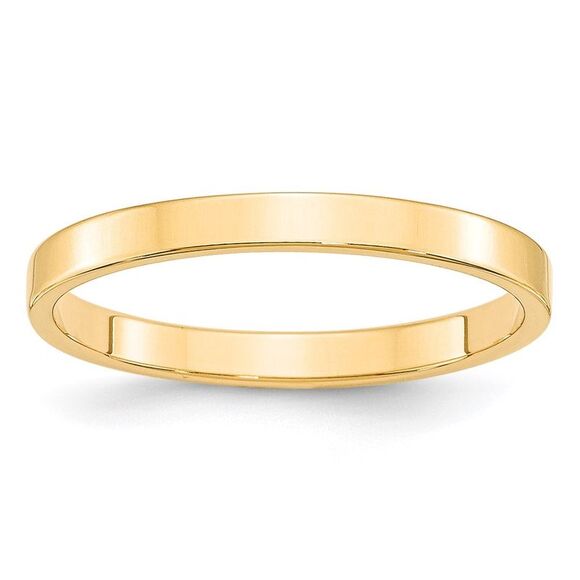 14k Yellow Gold 2.5mm Lightweight Flat Wedding Band Size 7,All Products : American Fashion Style Bags On Sale